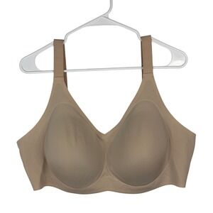 Comfelie Wireless Plus Size Bra Tan Nude‎ Seamless Removable Pads 3XL Plus